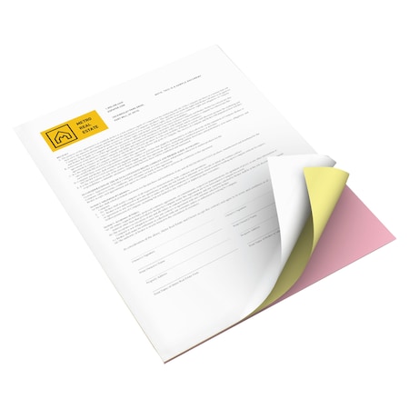 Xerox Vitality Carbonless 3-Part Paper, 8.5 x 11, Canary/Pink/White, PK5010 3R12854